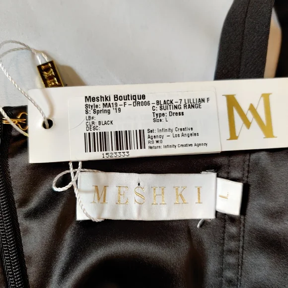 Meshki NWT Women Black Lillian Gown Dress - Picture 8 of 12